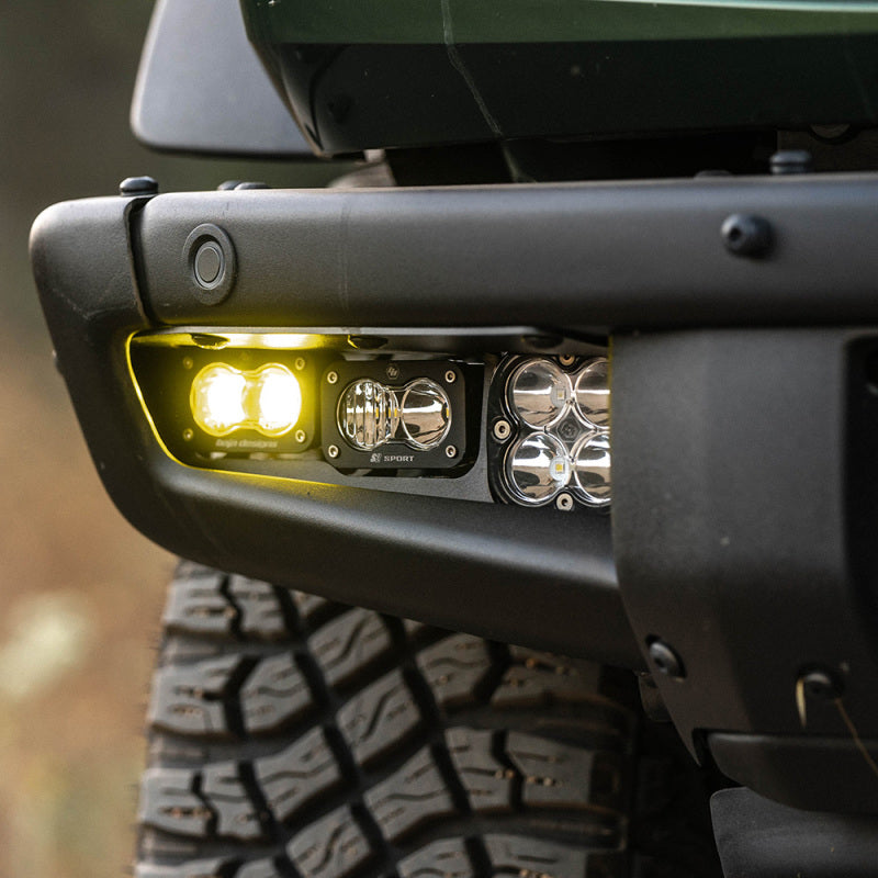 Baja Designs 21+ Ford Bronco w/Steel Bumper S2 SAE Pro Fog Pocket Light Kit