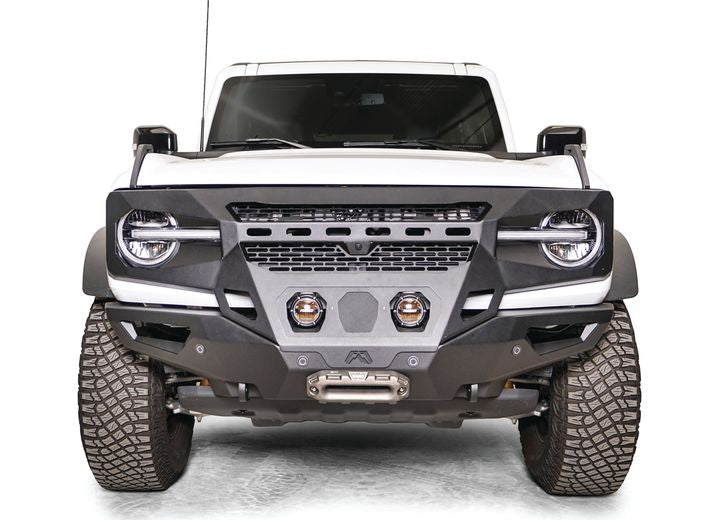 Fab Fours Front Full Width Grumper; Matte Black Ford Bronco