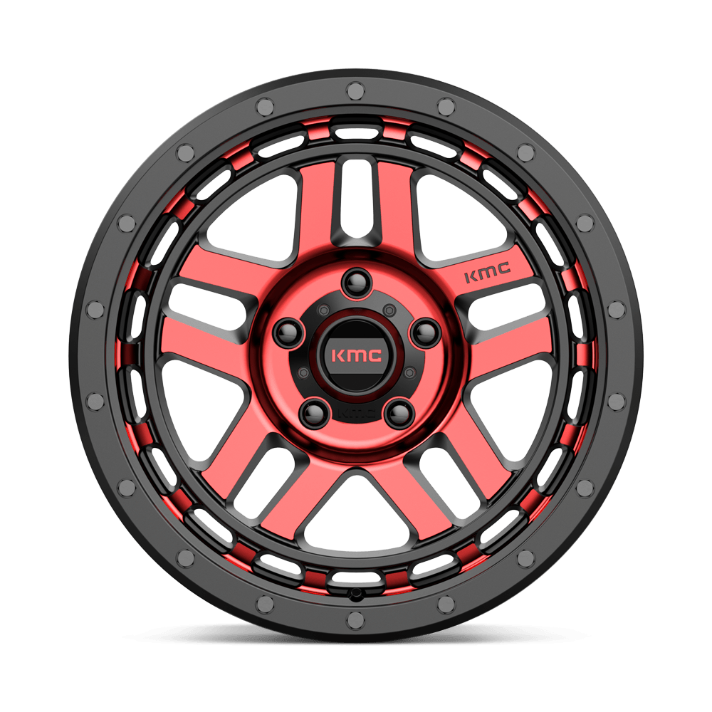 Ford Bronco Recon KM540 Wheel Red Gloss Black Machined  | KMC