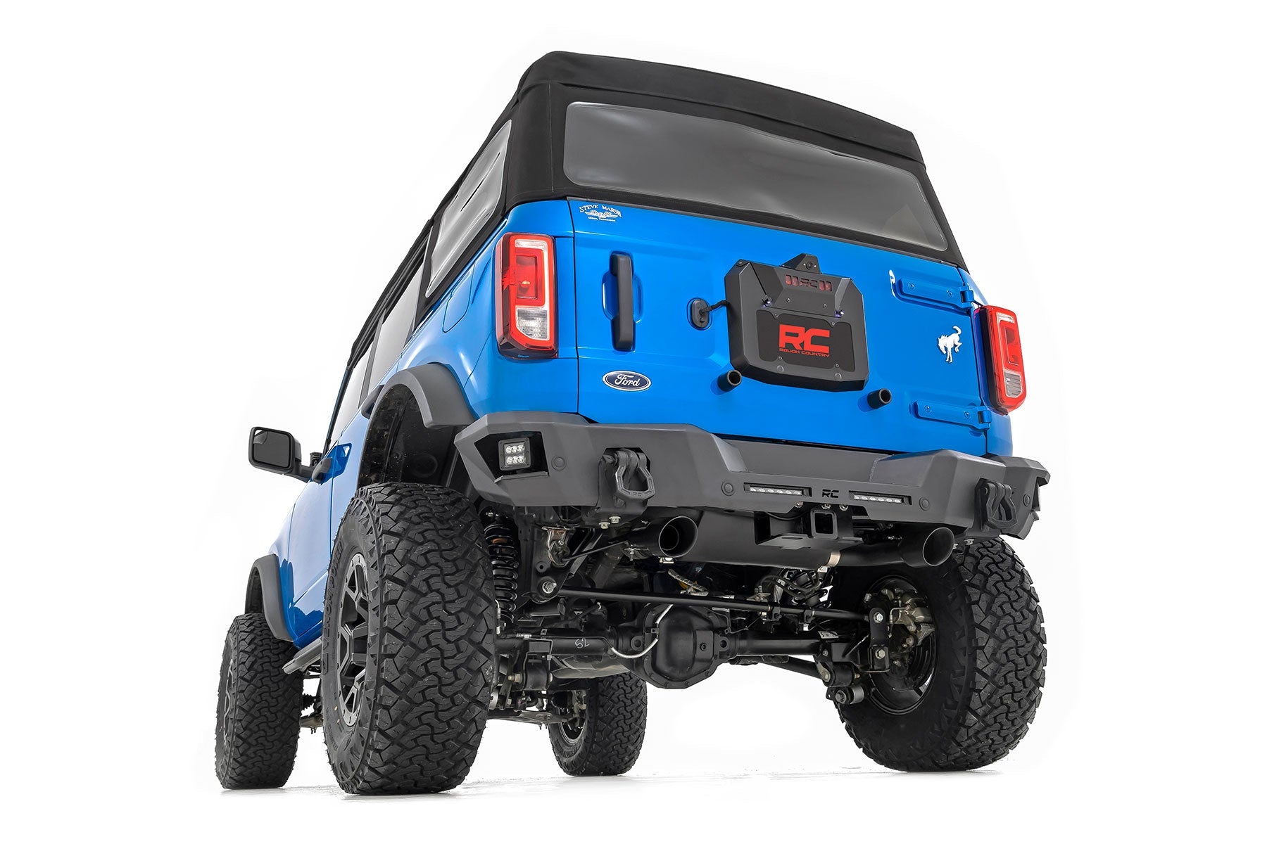 Performance Dual Exit Exhaust System Ford Bronco 2021+ with Black Tips | Rough Country