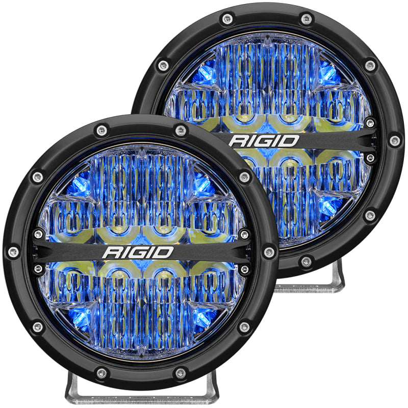 Rigid Industries 360-Series 6in LED Off-Road Drive Beam - Blue Backlight (Pair)